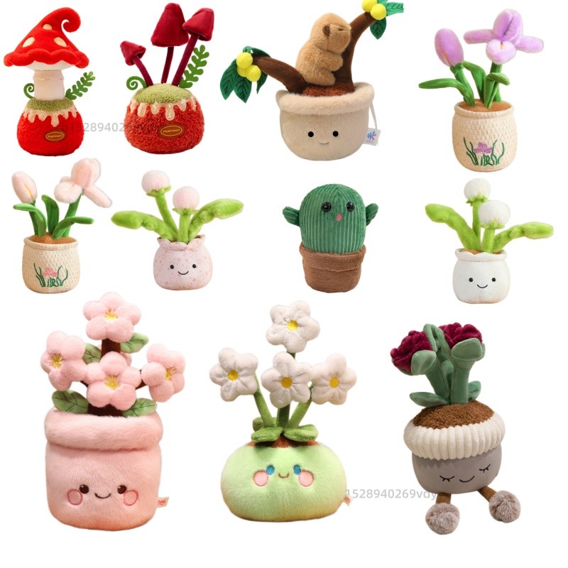 Cactus Mix Pot - Artificial Potted Green Plants Plush Toys