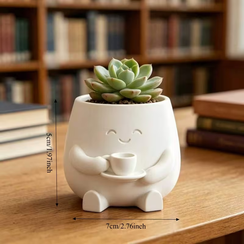 3D Printed Cute Smiling Cat Fa - Cactus Mix Pot ulasan dan harga