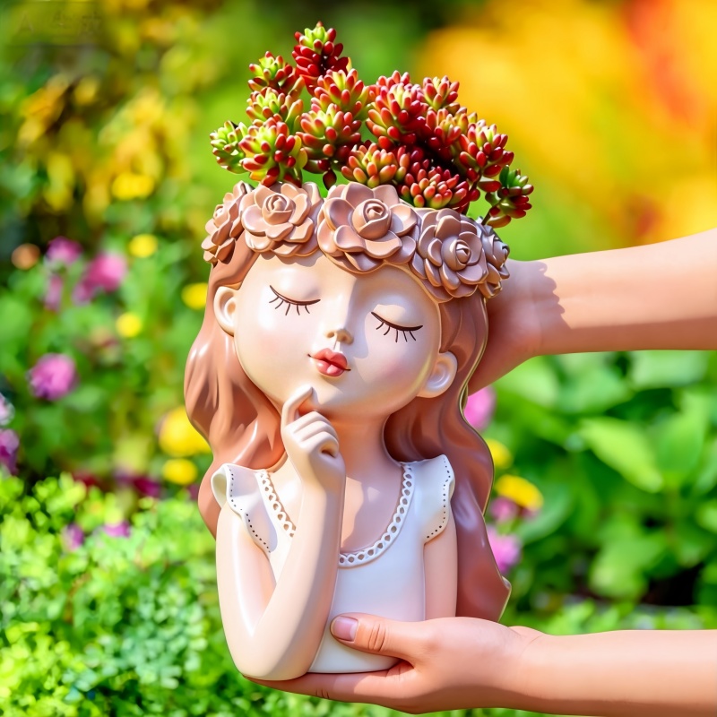 Large Fairy Girl Flower Pot Si - Cactus Mix Pot ulasan dan harga